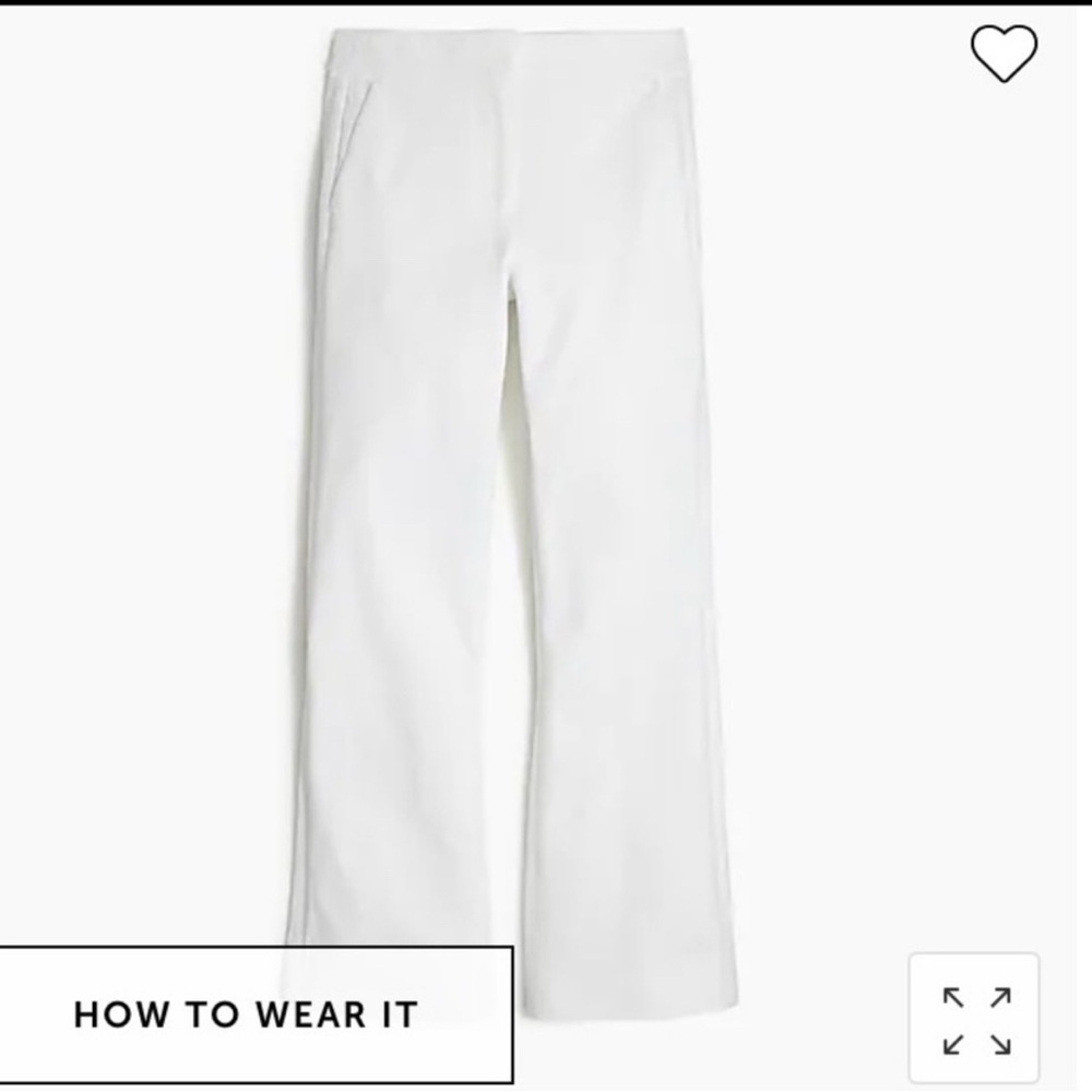 J Crew Kelsey White stretch crop pants